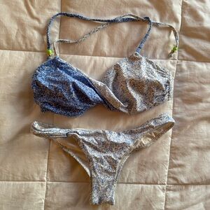 Victoria's Secret Blue and White Floral Bikini